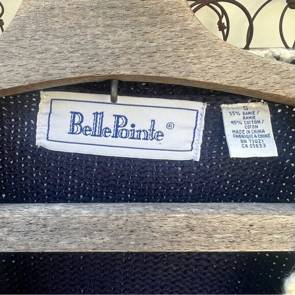 Vintage Longaberger Knit Chunky Basket Weave Cardigan Sweater Belle Pointe SMALL - Picture 8 of 8